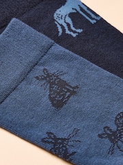 Joules Kingsbury Blue 2 Pack Socks - Image 2 of 3