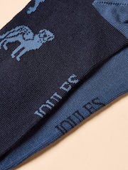Joules Kingsbury Blue 2 Pack Socks - Image 3 of 3