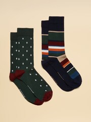 Joules Kingsbury Multi 2 Pack Socks - Image 1 of 3