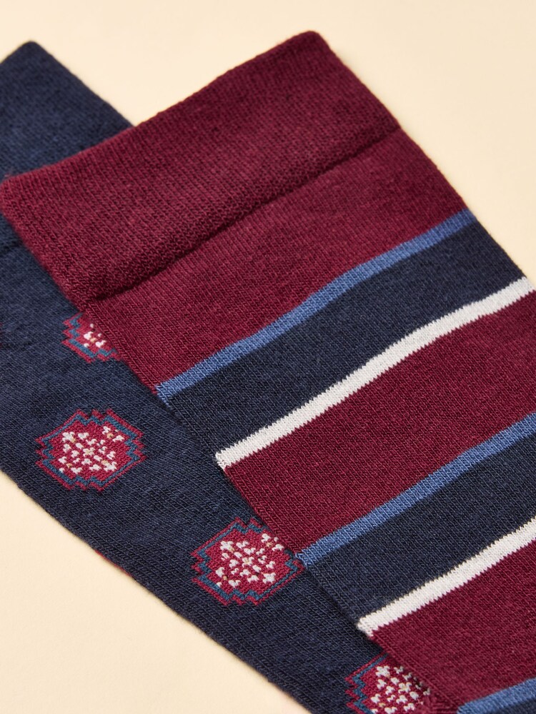 Joules Kingsbury Navy 2 Pack Socks - Image 2 of 3