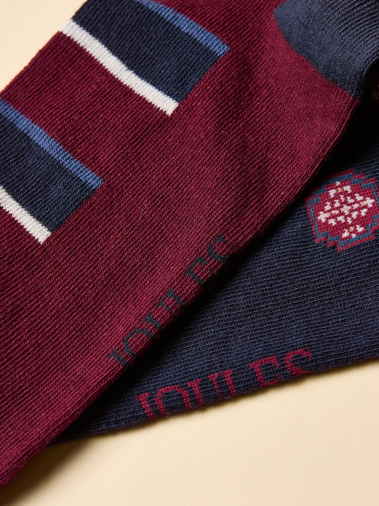 Joules Kingsbury Navy 2 Pack Socks - Image 3 of 3
