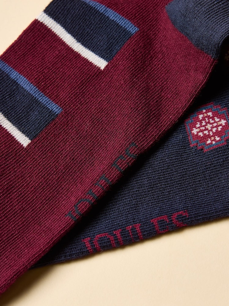 Joules Kingsbury Navy 2 Pack Socks - Image 3 of 3 Joules Kingsbury Navy 2 Pack Socks - Image 3 of 3