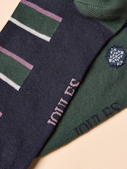 Joules Kingsbury Multi Green 2 Pack Socks - Image 3 of 3