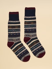 Joules Alby Multi Fair Isle Socks - Image 1 of 3