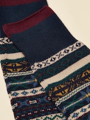 Joules Alby Multi Fair Isle Socks - Image 2 of 3