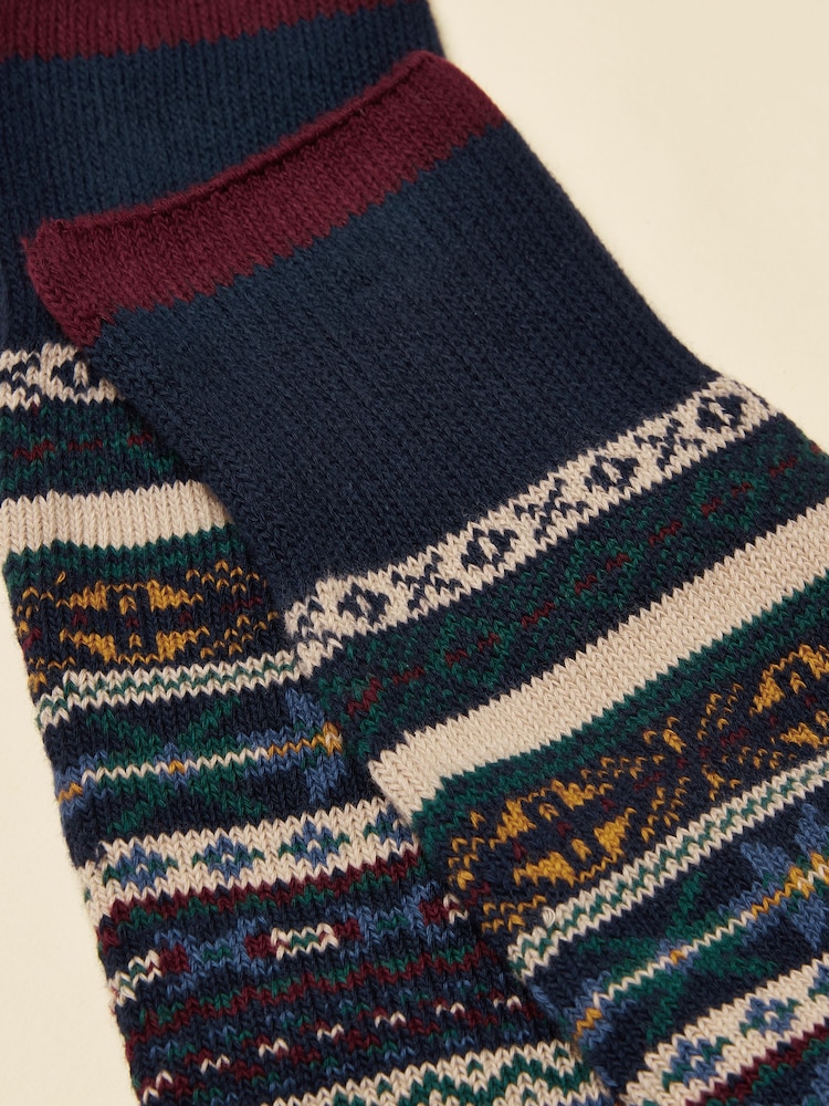 Joules Alby Multi Fair Isle Socks - Image 2 of 3 Joules Alby Multi Fair Isle Socks - Image 2 of 3