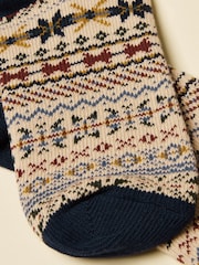 Joules Alby Cream Fair Isle Socks - Image 3 of 3