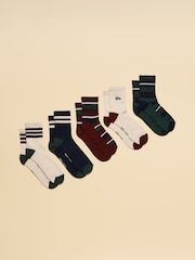 Joules Volley Navy Green 5 Pack Tennis Socks - Image 1 of 3