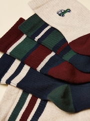 Joules Volley Navy Green 5 Pack Tennis Socks - Image 2 of 3