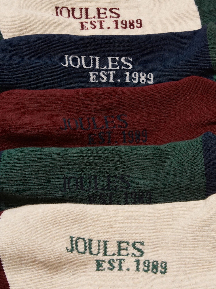 Joules Volley Navy Green 5 Pack Tennis Socks - Image 3 of 3 Joules Volley Navy Green 5 Pack Tennis Socks - Image 3 of 3