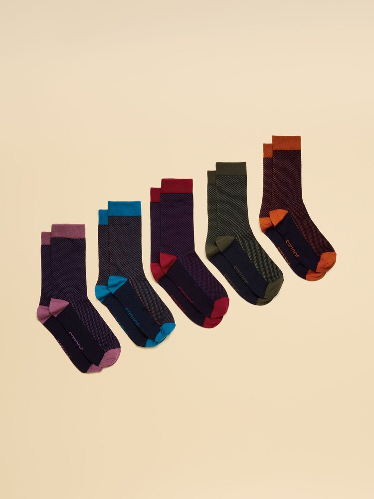 Joules Kingsbury Multi Navy 5 Pack Socks - Image 1 of 3