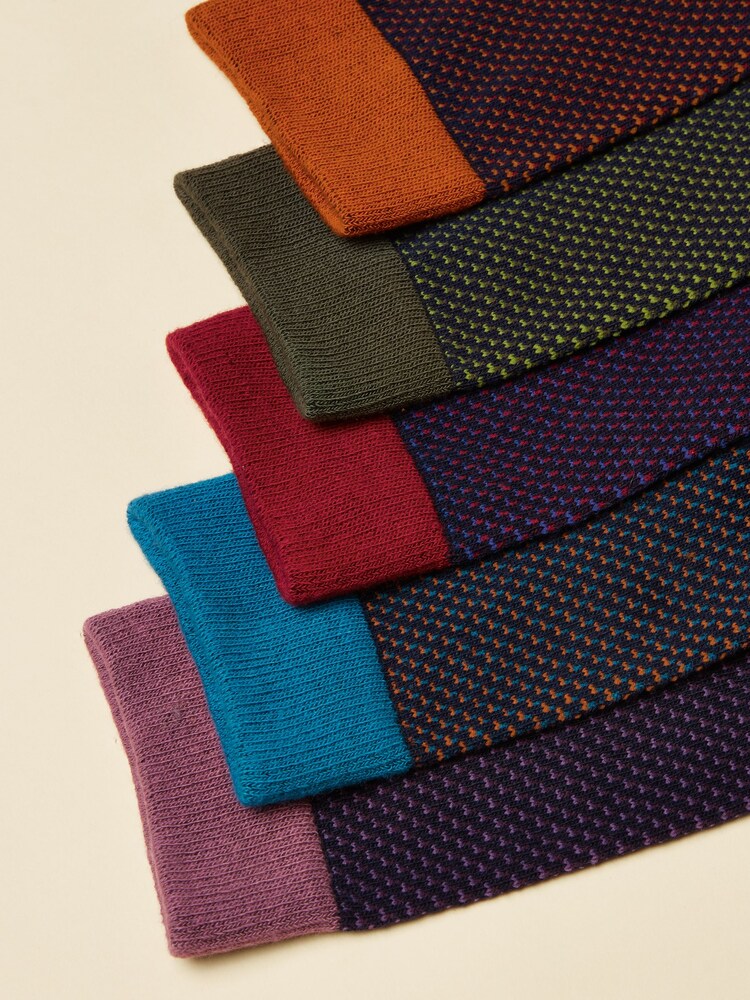 Joules Kingsbury Multi Navy 5 Pack Socks - Image 2 of 3