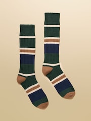 Joules Gibson Green/Navy Cosy Socks - Image 1 of 3