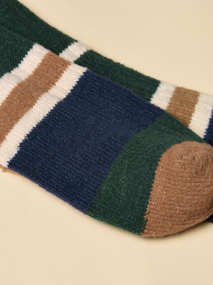 Joules Gibson Green/Navy Cosy Socks - Image 3 of 3