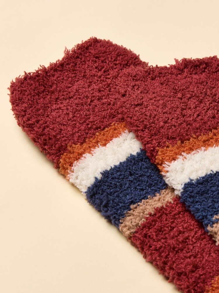 Joules Fluffy Red Socks - Image 2 of 2 Joules Fluffy Red Socks - Image 2 of 2