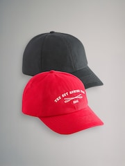 The Set Red/Black 2 Pack Graphic Caps - Image 2 of 6