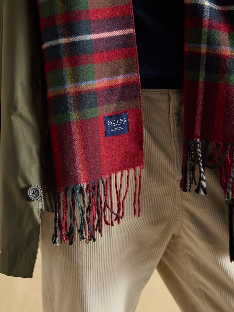 Joules Langtree Red Scarf - Image 2 of 6 Joules Langtree Red Scarf - Image 2 of 6