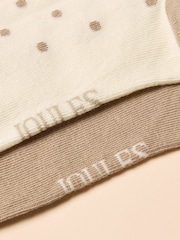 Joules Everyday Multi Neutral 2 Pack Socks - Image 3 of 3