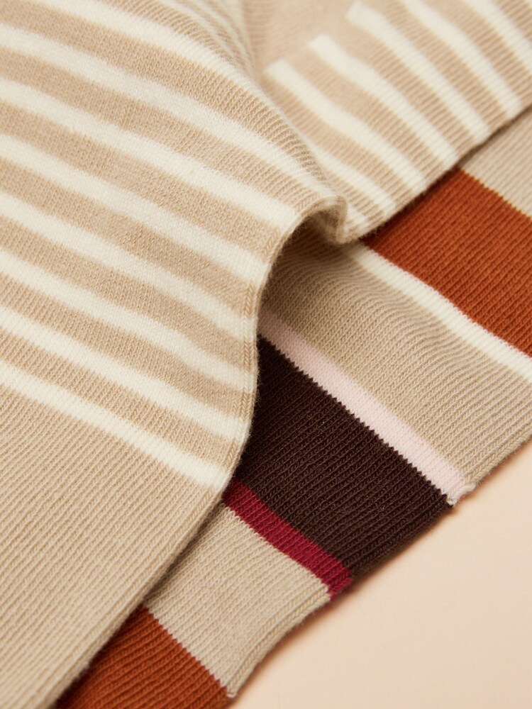 Joules Everyday Orange/Neutral 2 Pack Socks - Image 3 of 3