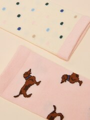 Joules Everyday Pink/Blue 2 Pack Socks - Image 3 of 3