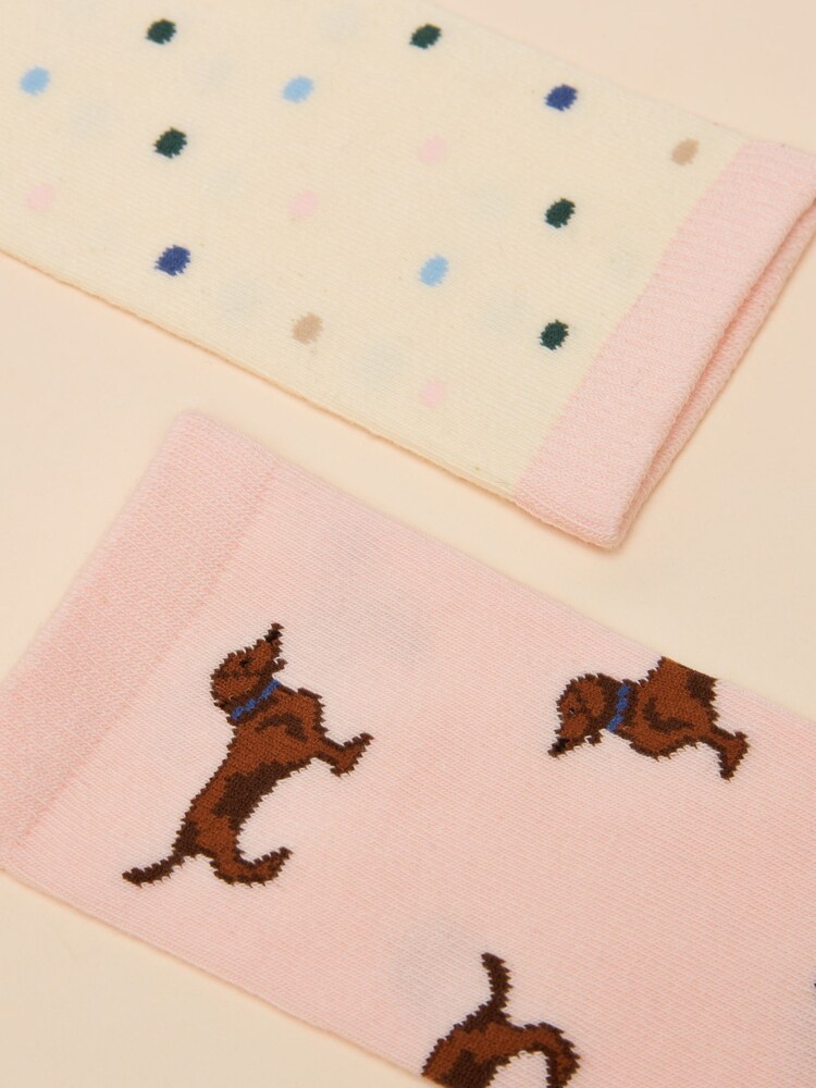 Joules Everyday Pink/Blue 2 Pack Socks - Image 3 of 3