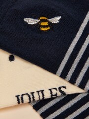 Joules Everyday Navy/white 2 Pack Socks - Image 2 of 3