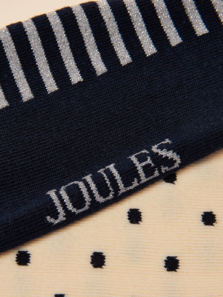 Joules Everyday Navy/white 2 Pack Socks - Image 3 of 3