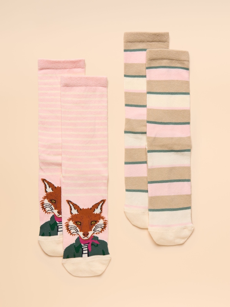 Joules Everyday Pink 2 Pack Socks - Image 1 of 3 Joules Everyday Pink 2 Pack Socks - Image 1 of 3