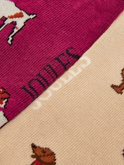 Joules Rilla Berry & Ecru Pack Of Two Trainer Socks - Image 3 of 3