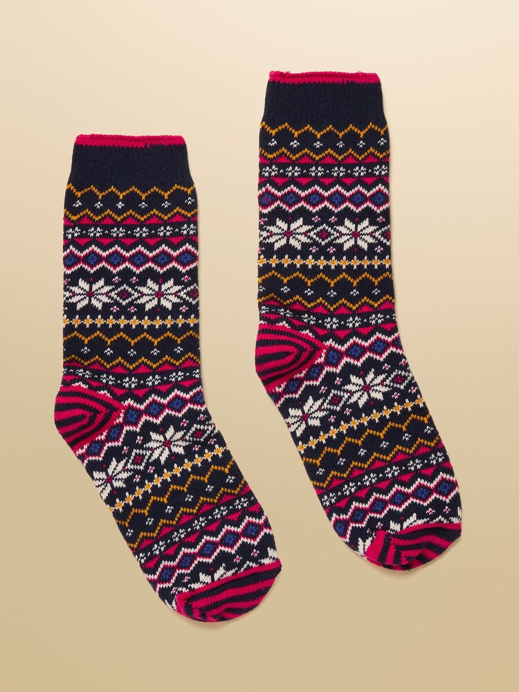 Joules Lucille Navy Fairisle Socks - Image 1 of 3