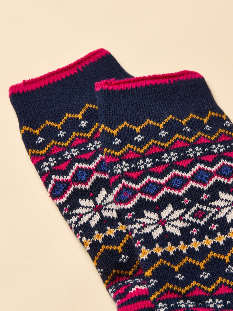 Joules Lucille Navy Fairisle Socks - Image 2 of 3