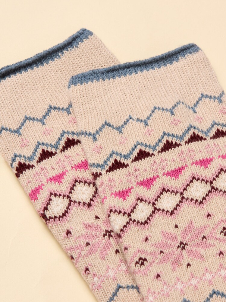 Joules Lucille Neutral Fairisle Socks - Image 2 of 3