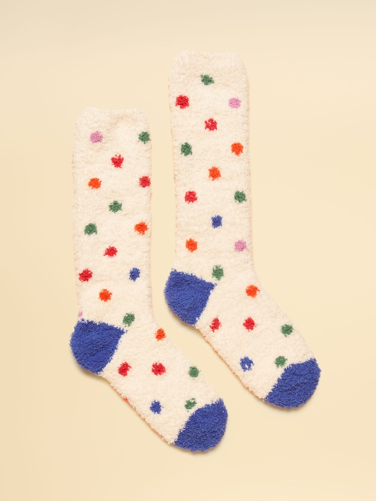 Joules Fluffy Cream Fluffy Socks - Image 1 of 3 Joules Fluffy Cream Fluffy Socks - Image 1 of 3