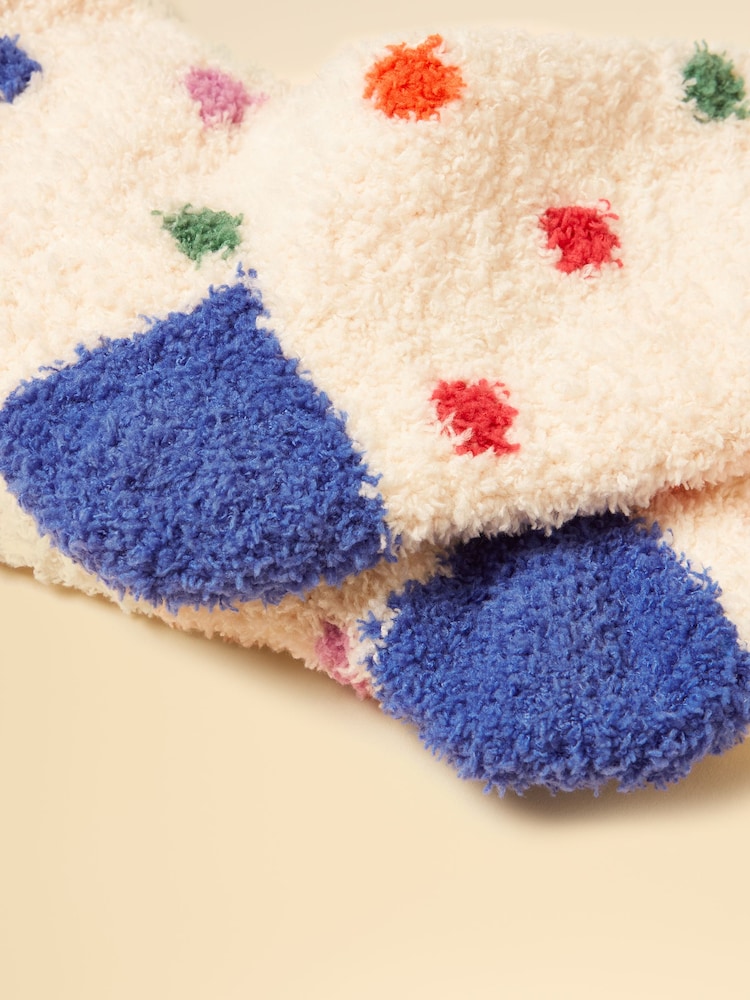 Joules Fluffy Cream Fluffy Socks - Image 2 of 3 Joules Fluffy Cream Fluffy Socks - Image 2 of 3