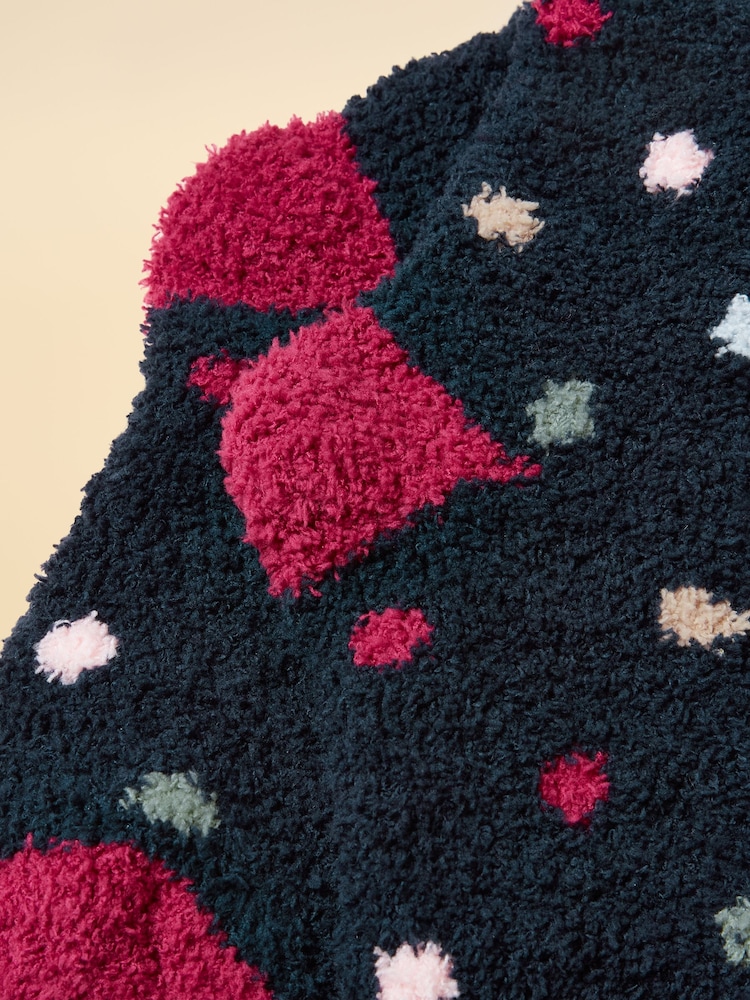 Joules Fluffy Navy Fluffy Socks - Image 2 of 3 Joules Fluffy Navy Fluffy Socks - Image 2 of 3