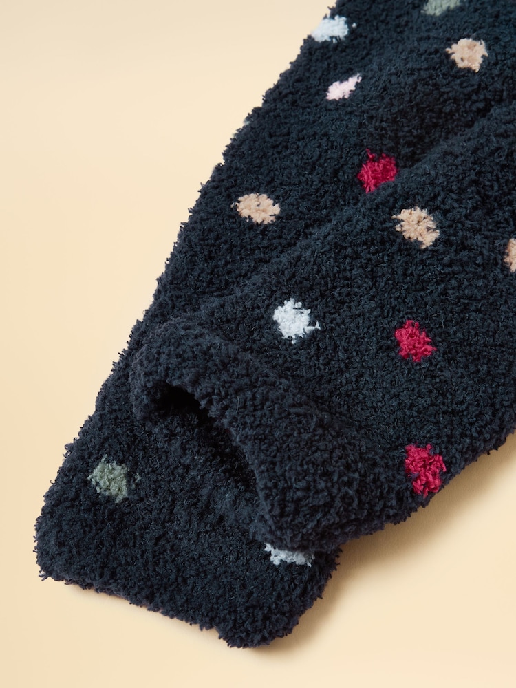 Joules Fluffy Navy Fluffy Socks - Image 3 of 3 Joules Fluffy Navy Fluffy Socks - Image 3 of 3