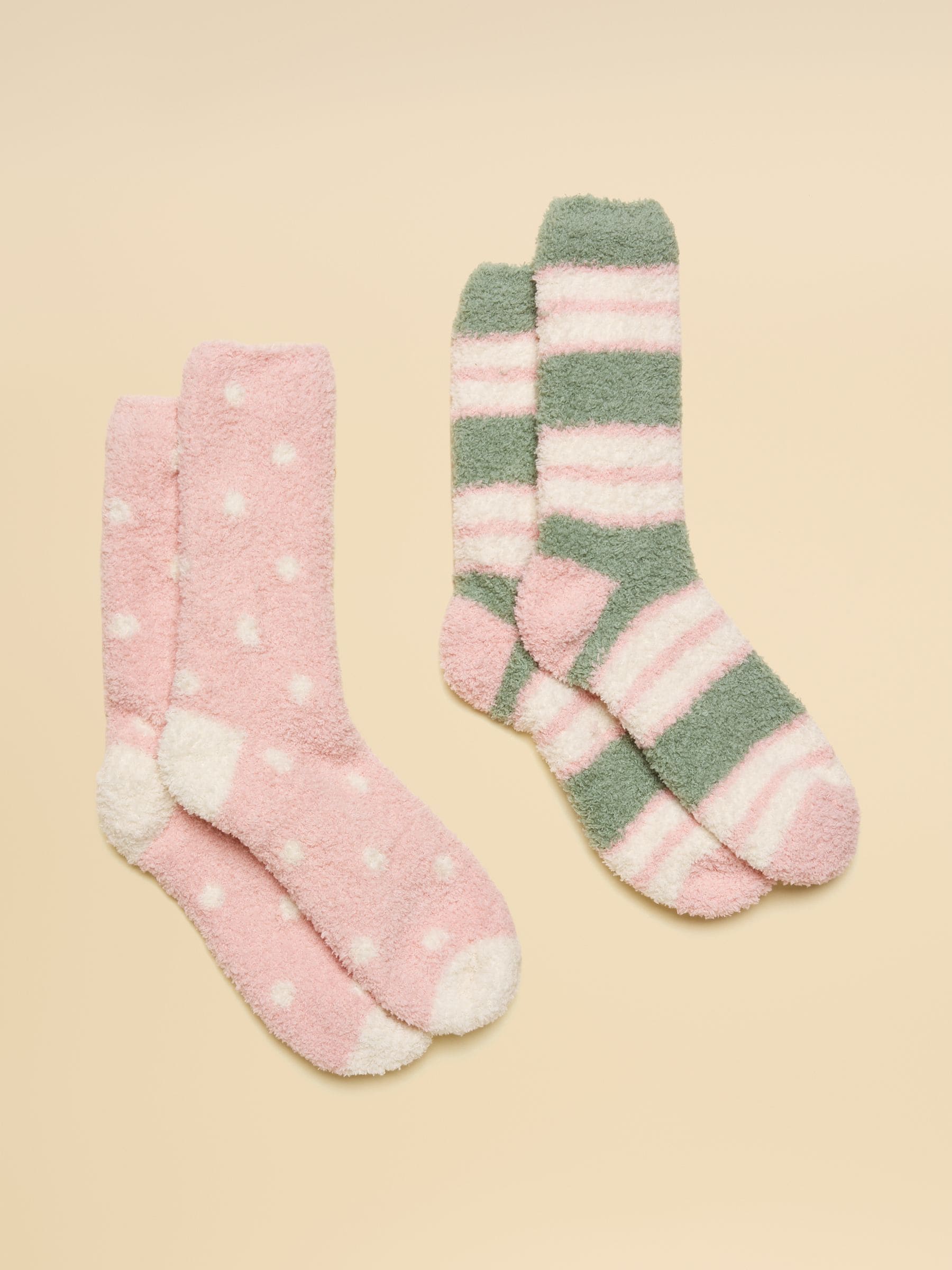 Joules Fluffy Green Fluffy Socks 2 Pack (size 4-8)
