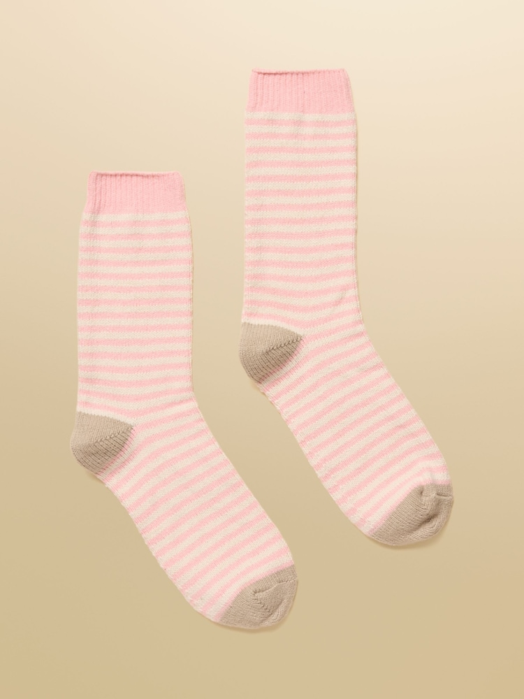 Joules Cosy Pink/Cream Socks - Image 1 of 3