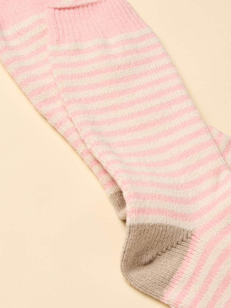 Joules Cosy Pink/Cream Socks - Image 2 of 3