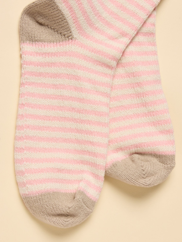 Joules Cosy Pink/Cream Socks - Image 3 of 3 Joules Cosy Pink/Cream Socks - Image 3 of 3