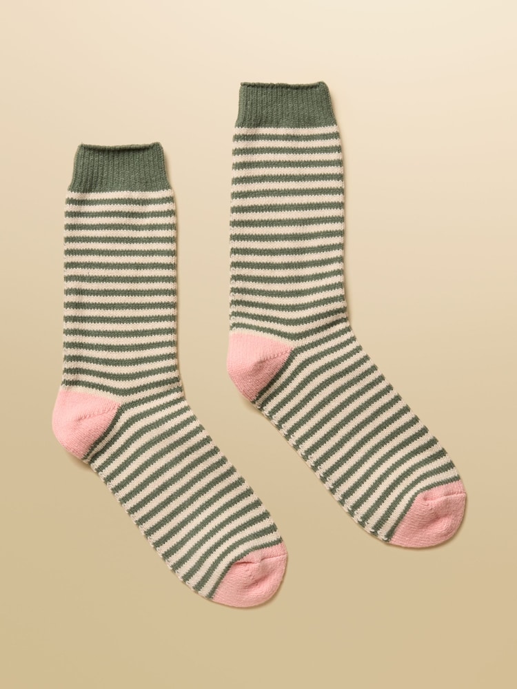Joules Cosy Khaki Green Socks - Image 1 of 3