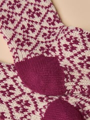 Joules Cosy Berry Red Socks - Image 3 of 3