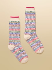Joules Chalet Pink Cosy Lined Socks - Image 1 of 3