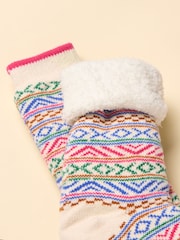 Joules Chalet Pink Cosy Lined Socks - Image 2 of 3