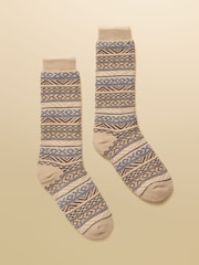 Joules Chalet Neutral Cosy Lined Socks - Image 1 of 3
