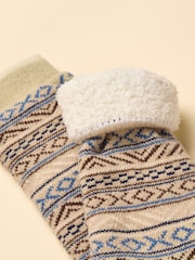 Joules Chalet Neutral Cosy Lined Socks - Image 2 of 3