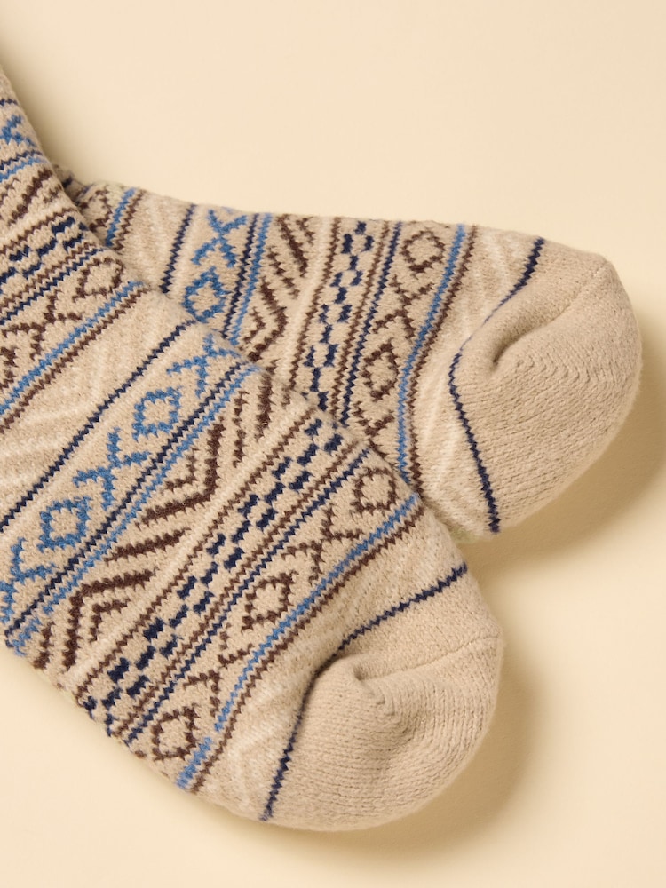 Joules Chalet Neutral Cosy Lined Socks - Image 3 of 3