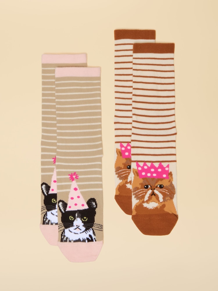 Orange/Weiß - Joules Everyday 2 Pack Socks - Bild 1 von 3 Orange/Weiß - Joules Everyday 2 Pack Socks - Bild 1 von 3