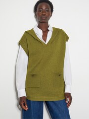 Monsoon Green Hooded V-Neck Sweater Vest - Image 1 of 4