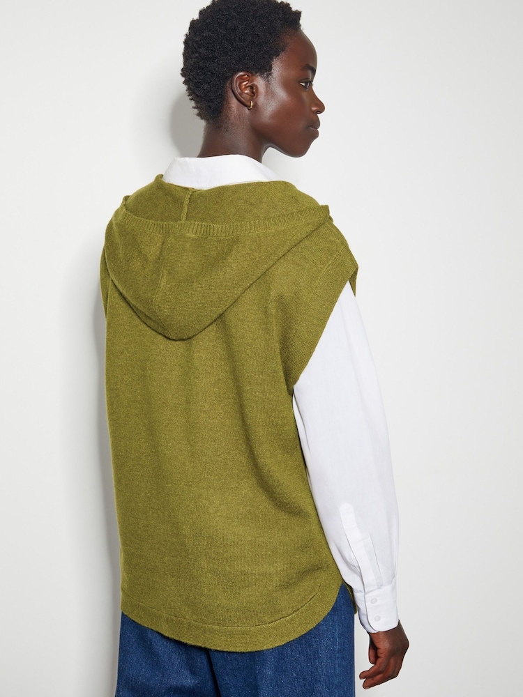 Monsoon Green Hooded V-Neck Sweater Vest - Image 2 of 4